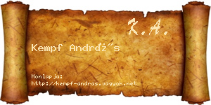 Kempf András névjegykártya